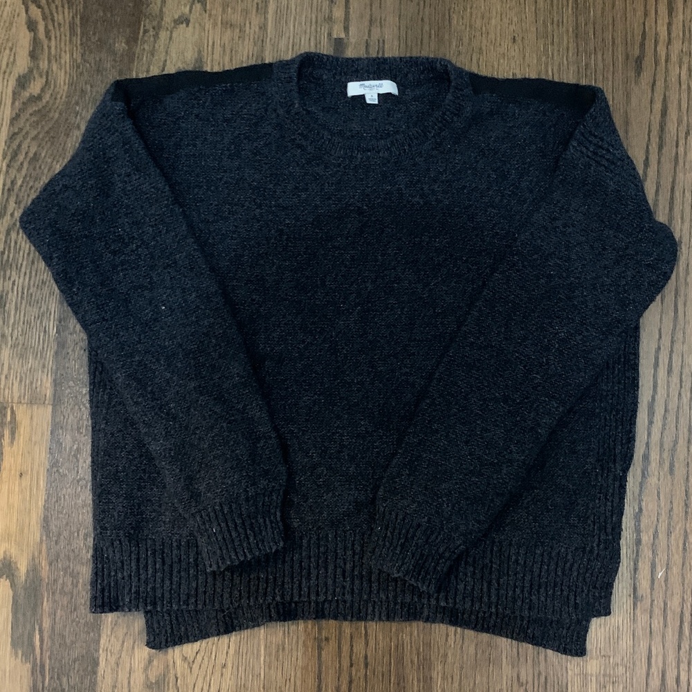 Madewell Gray Boxy Crew Neck Sweater Size S